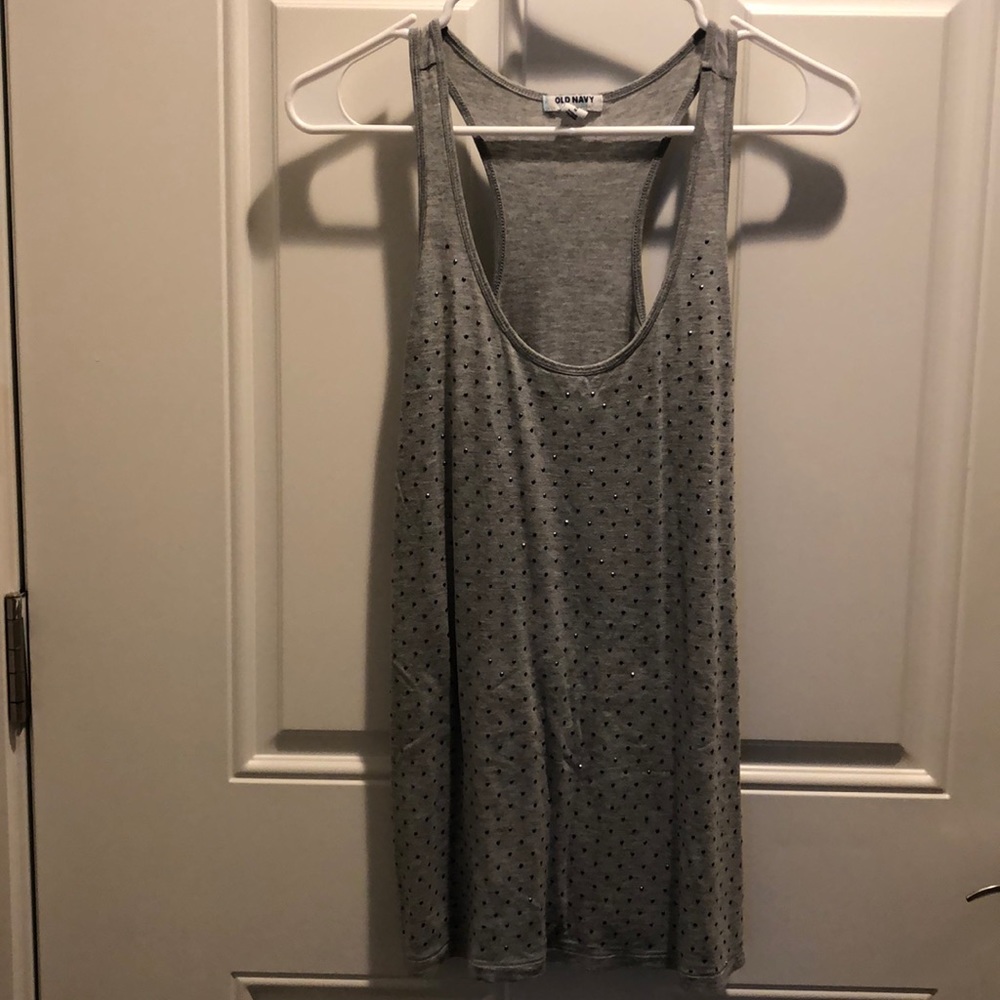 Old Navy Tank Top, Gray w/Mini Studs